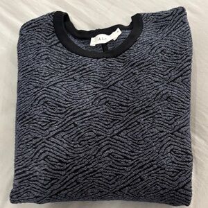 A.L.C.  Navy and Black Textured Crewneck Sweater